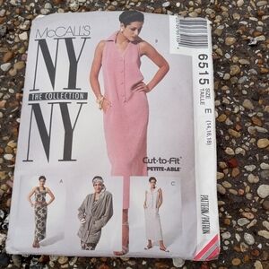 McCall's Sewing Pattern 6515 Women's Unlined Jacket Dresses Plus Size 14-18